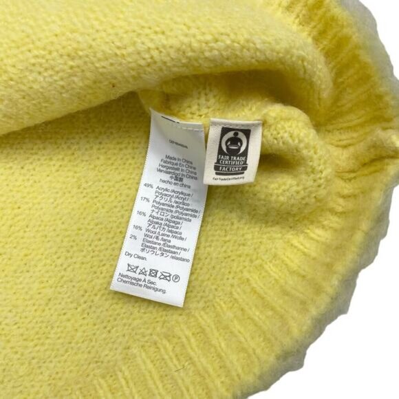 MADEWELL Ultrasoft Brushed V-Neck Relaxed Fit Sweater Sz XXS Yellow - Picture 4 of 5